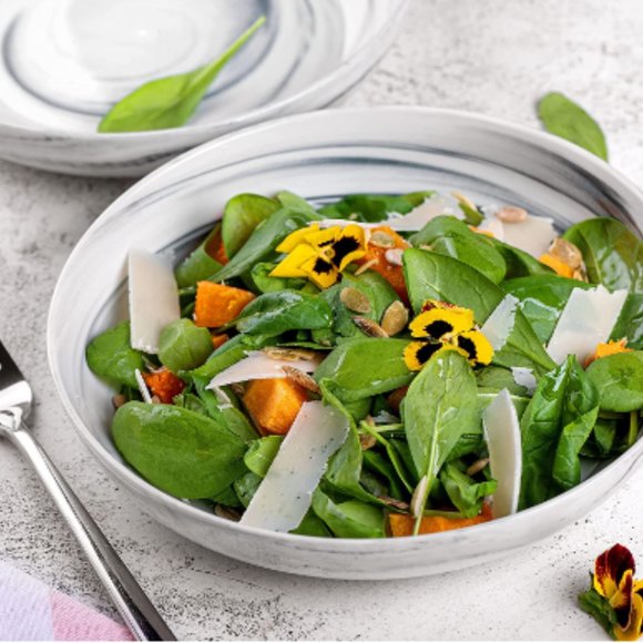 7.75" PORCELAIN PASTA - SALAD BOWLS - 30 oz - SET OF 4 (Black/White) - Picture 6 of 6